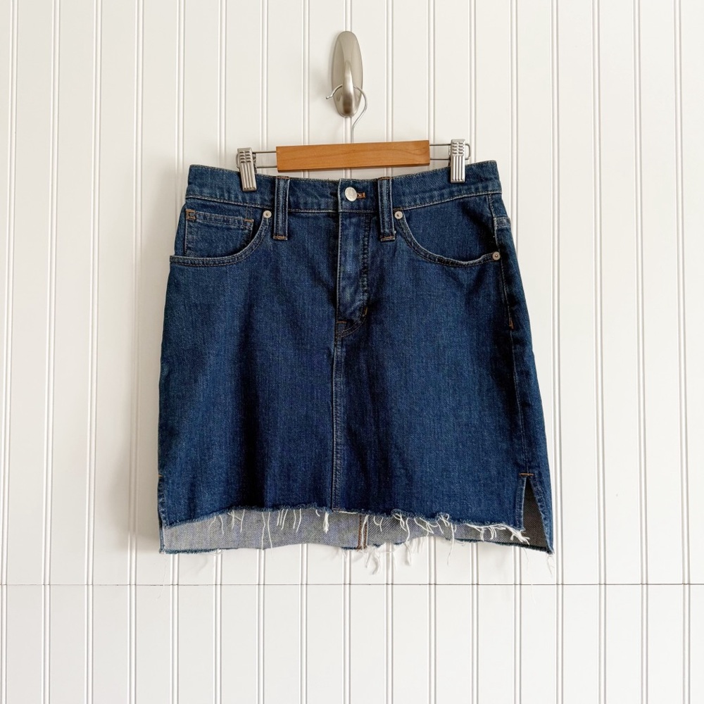 Madewell Stretch Denim Straight Mini Skirt Step Hem Edition - Picture 2 of 7